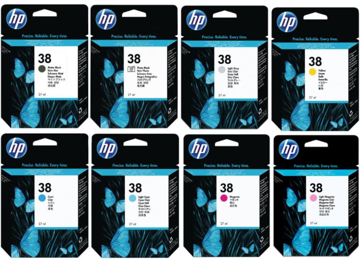 HP C9414A(NO.38) [연회색/정품잉크]
HP C9415A(NO.38) [파랑/정품잉크]
HP C9416A(NO.38) [빨강/정품잉크]
HP C9417A(NO.38) [노랑/정품잉크]
*유통기한 6개월미만 매입불가*